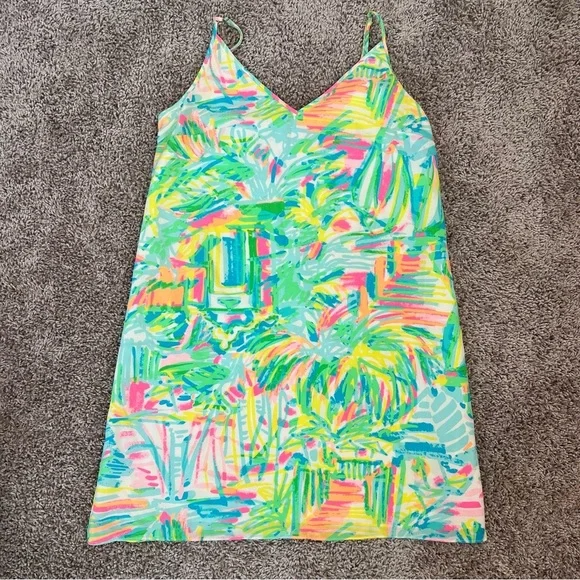 {Lilly Pulitzer} Lela Dress 100% Silk Multi Sea Salt and Sun - Picture 1 of 10